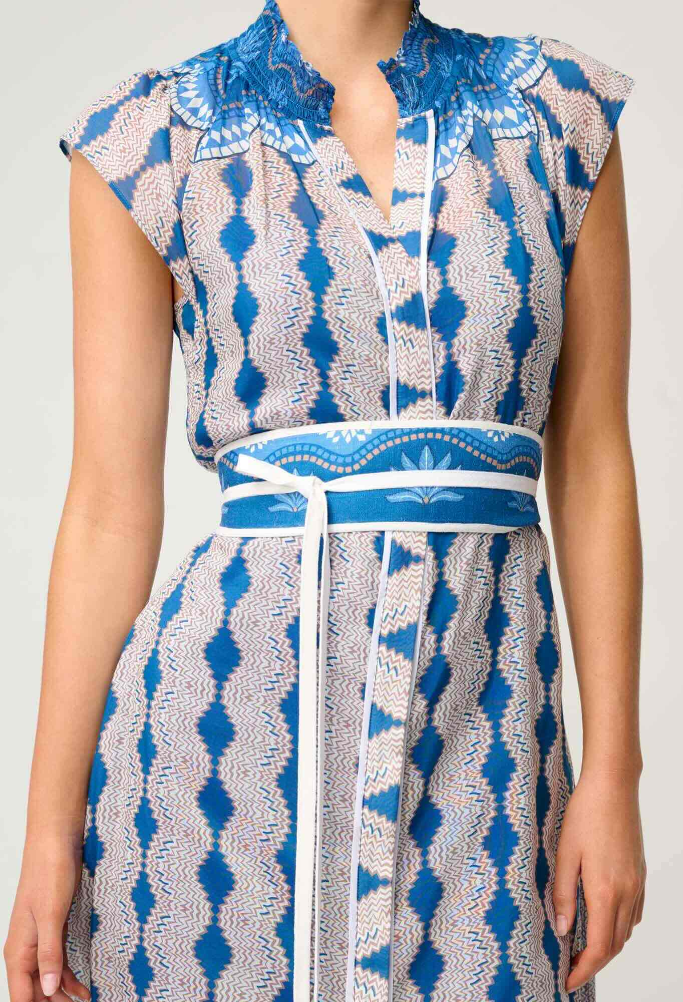 Rimal Cotton Silk Maxi Dress In Marrakech Topaz