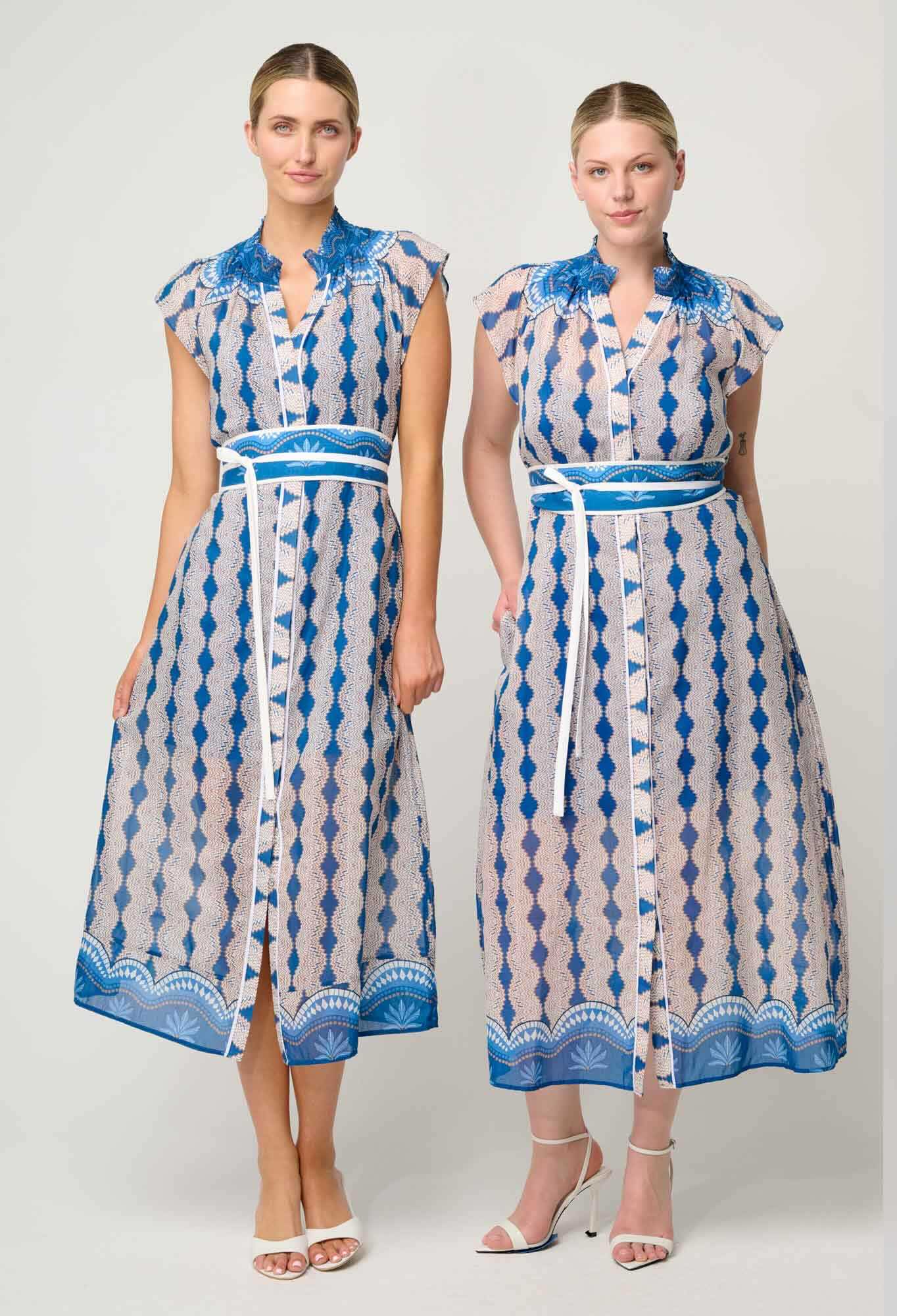 Rimal Cotton Silk Maxi Dress In Marrakech Topaz