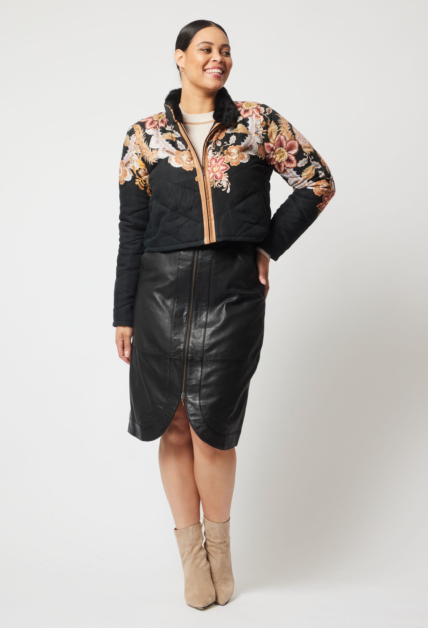 Once Was Stella Leather Skirt in Black