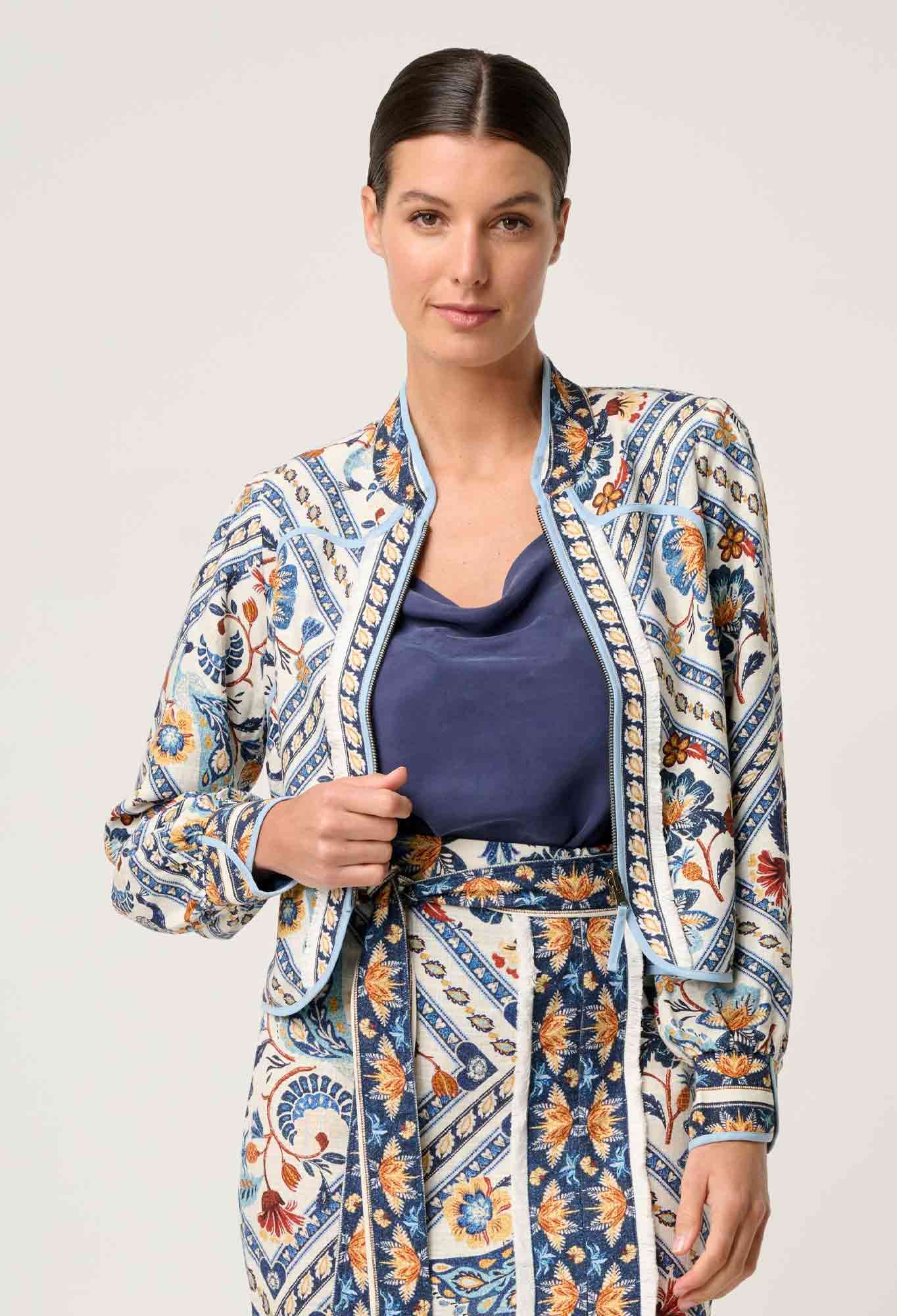 Aurora Reversible Viscose and Tencel Fringe Jacket