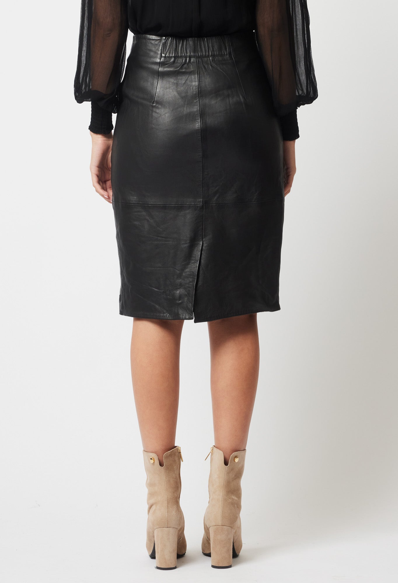 Once Was Stella Leather Skirt in Black