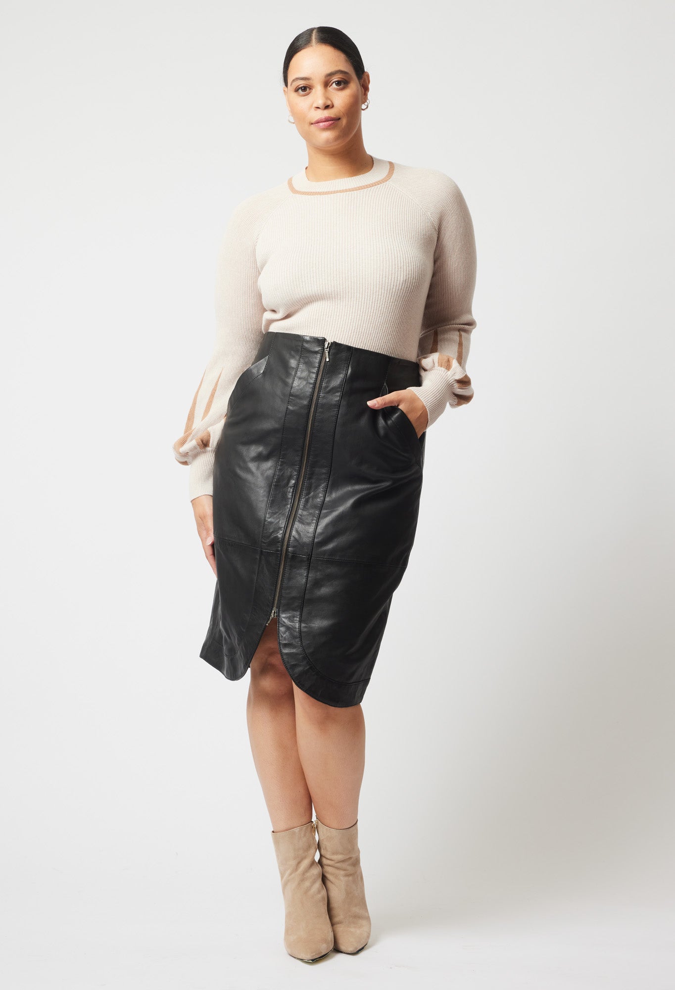 Once Was Stella Leather Skirt in Black