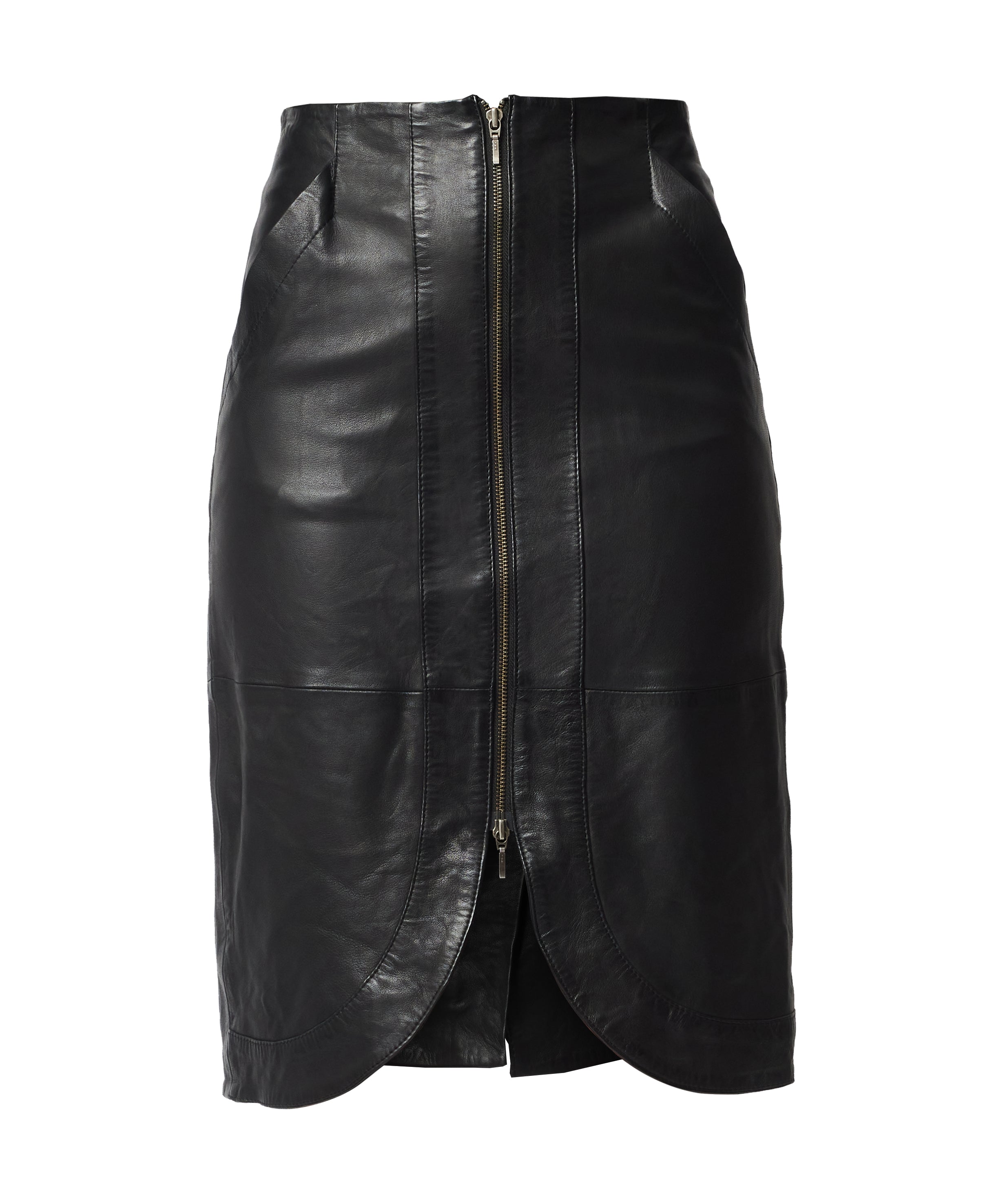 Once Was Stella Leather Skirt in Black