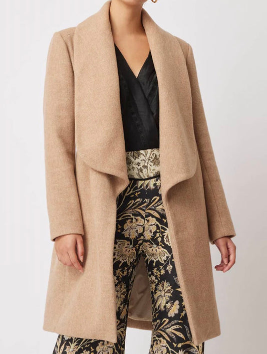 Hutton Wool Blend Coat with Leather Belt