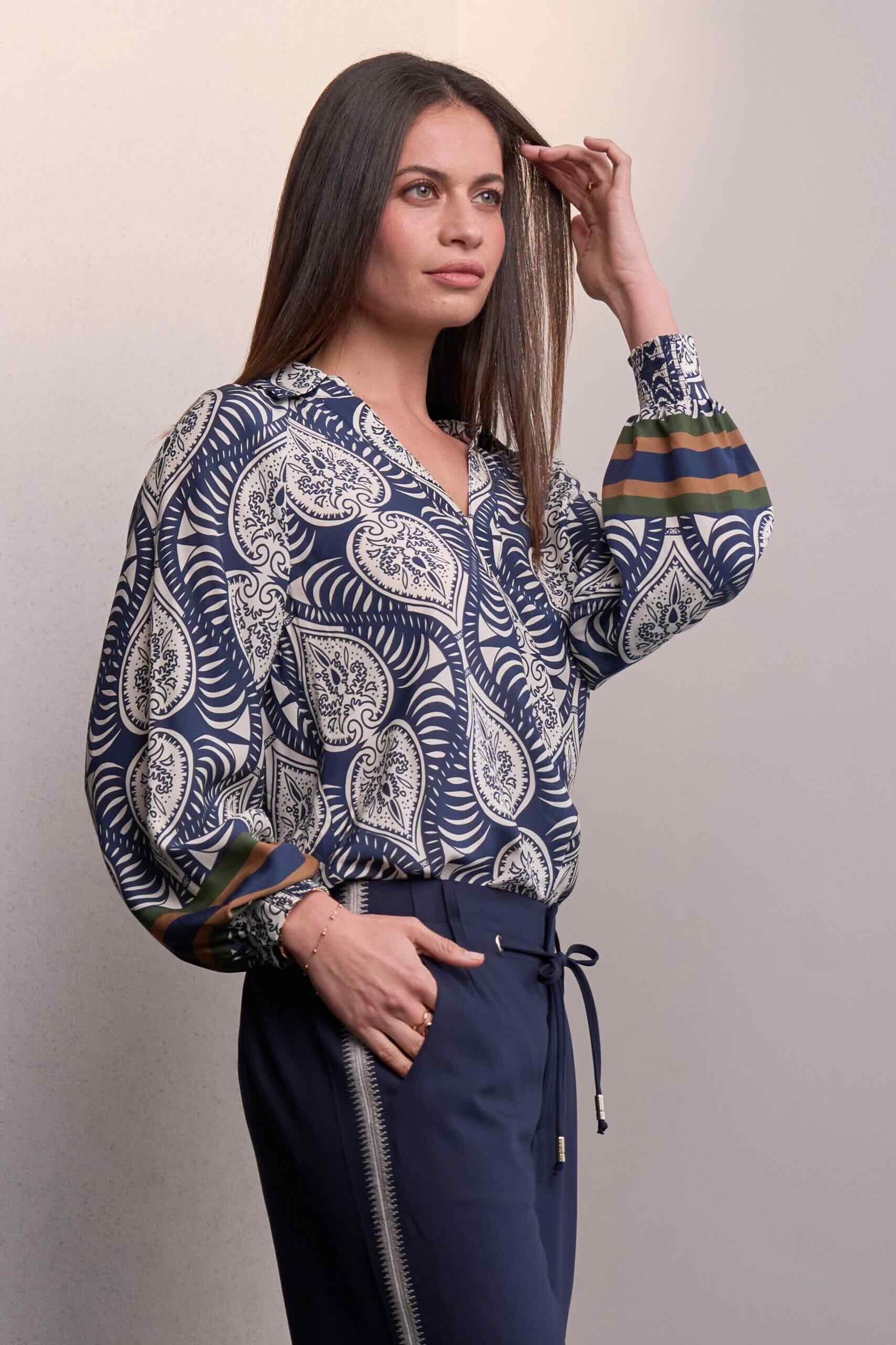 Opaline Top - Indigo Multi