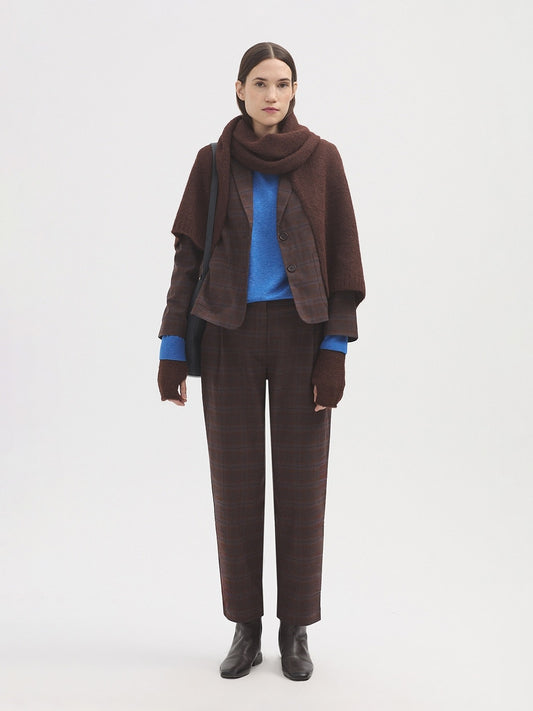 Checked Darted Trousers