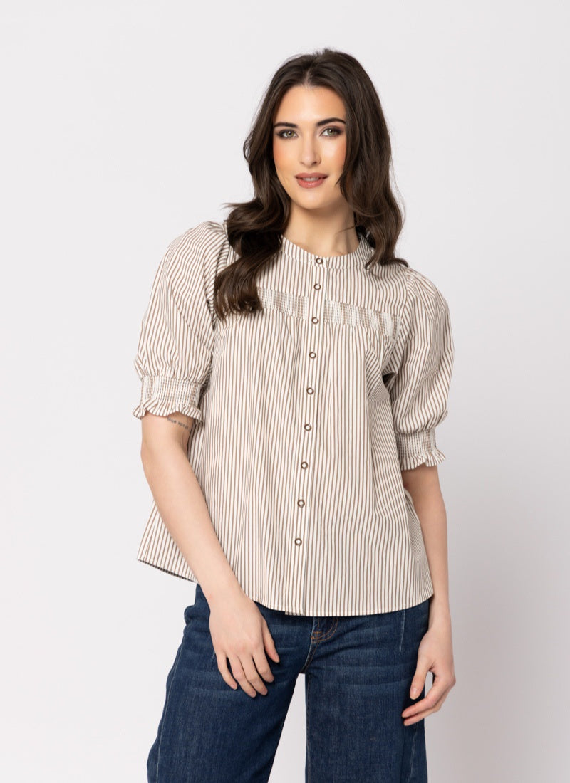 Bounteous Blouse - Cedar Stripe