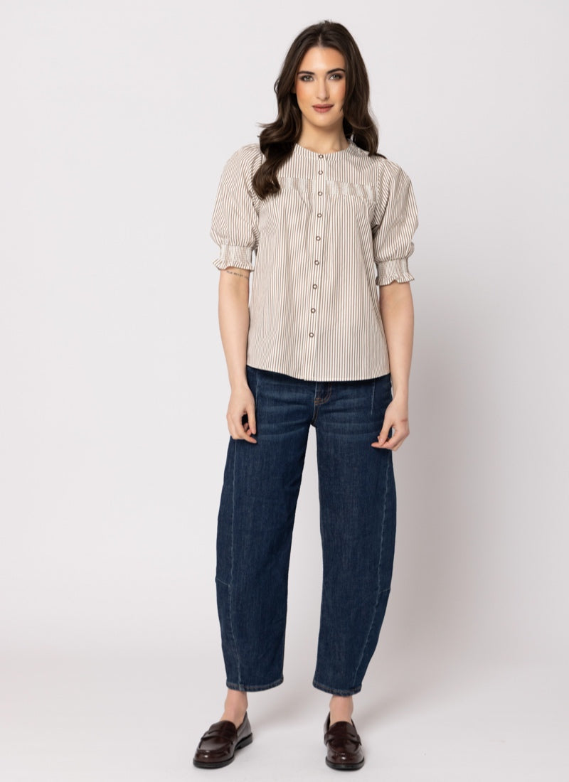 Bounteous Blouse - Cedar Stripe