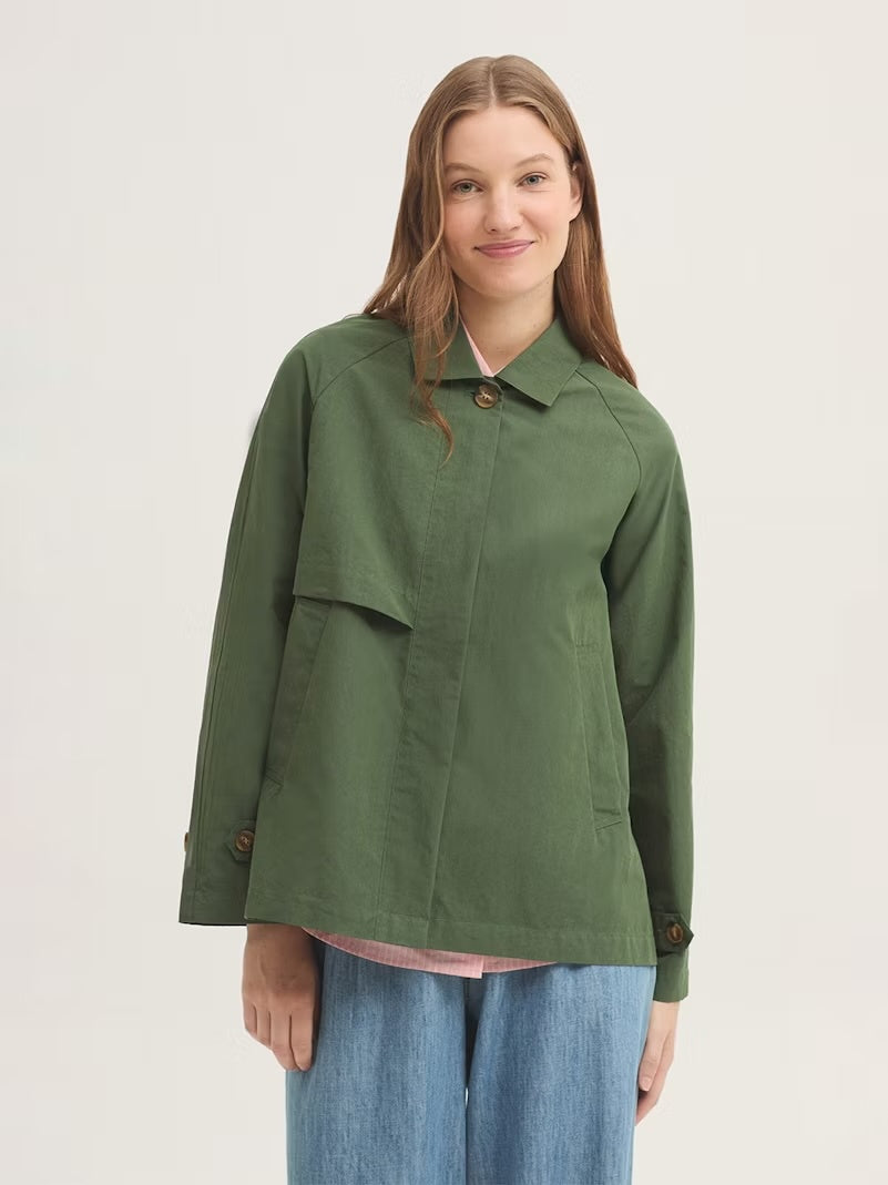 Short Cotton Trench Coat