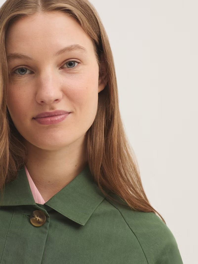 Short Cotton Trench Coat