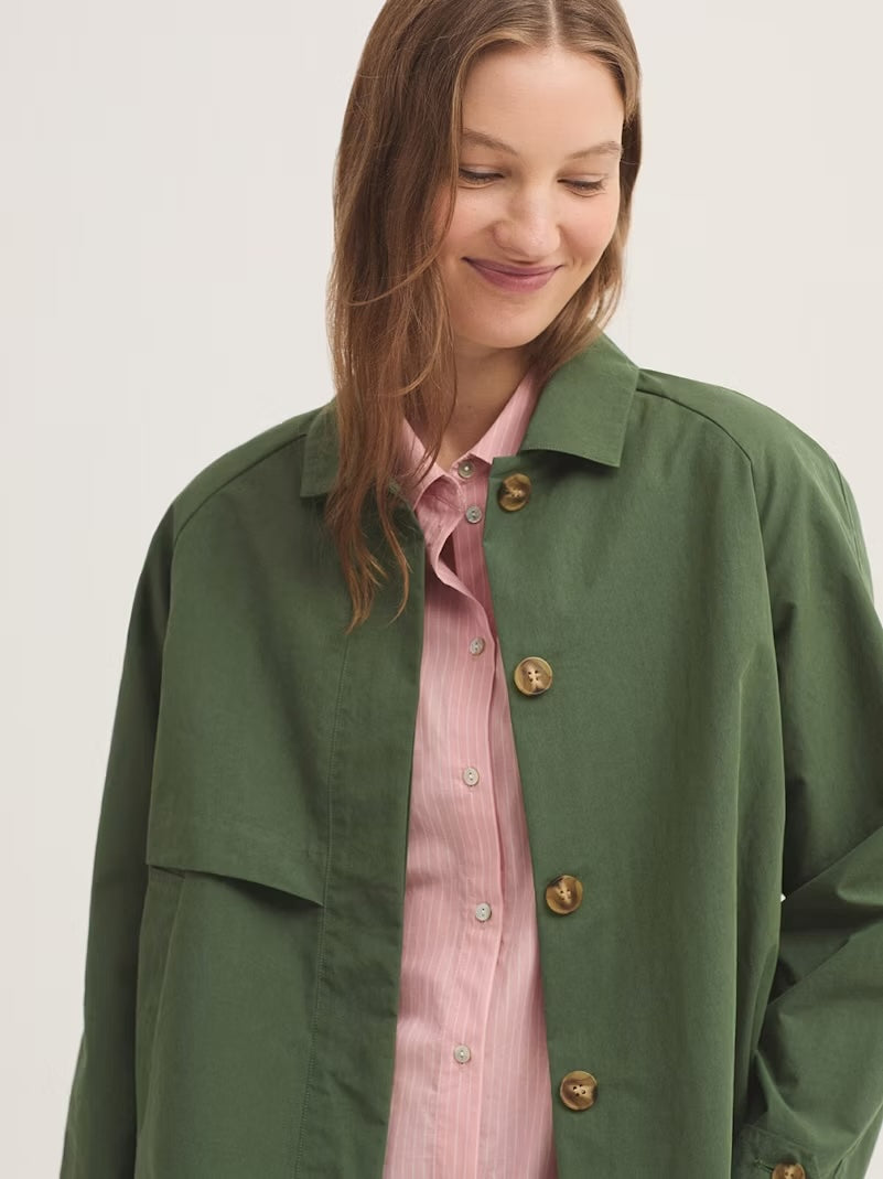 Short Cotton Trench Coat