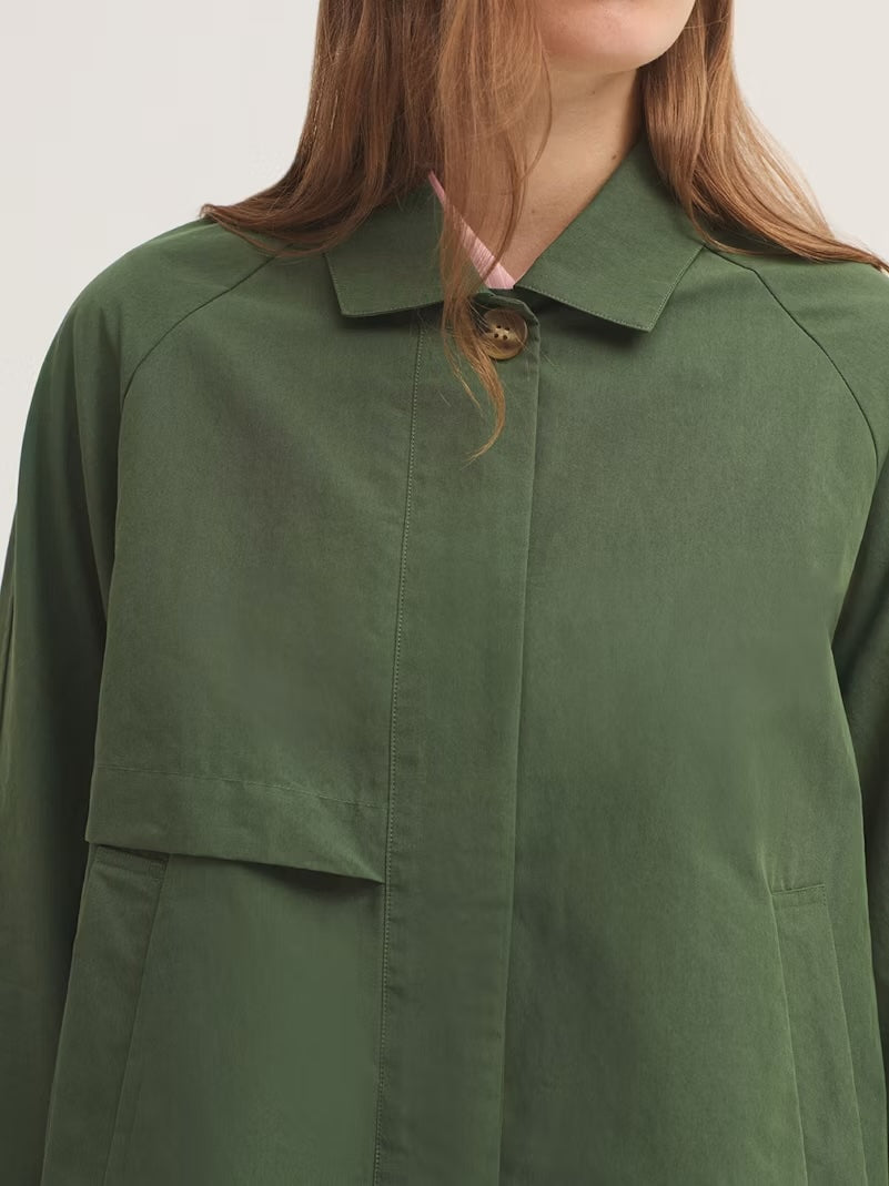 Short Cotton Trench Coat