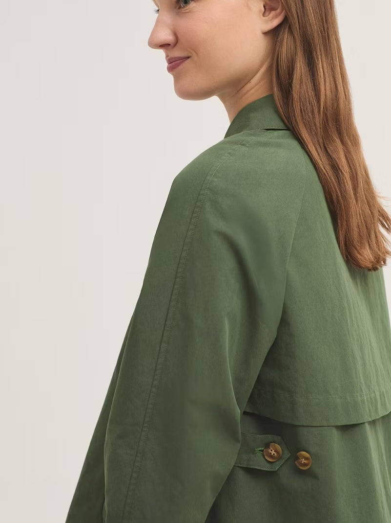 Short Cotton Trench Coat