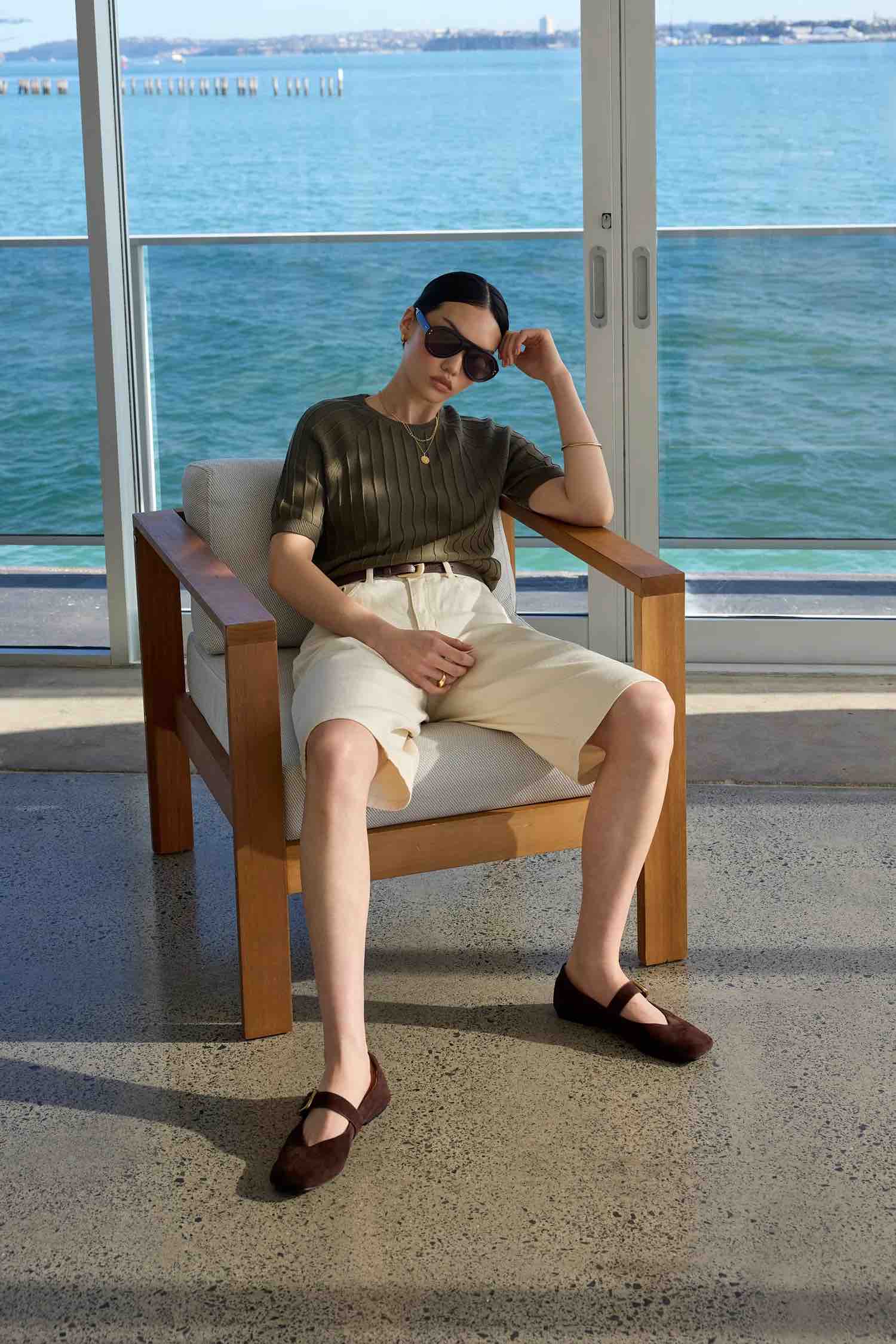 Soleil Knit Tee - Olive