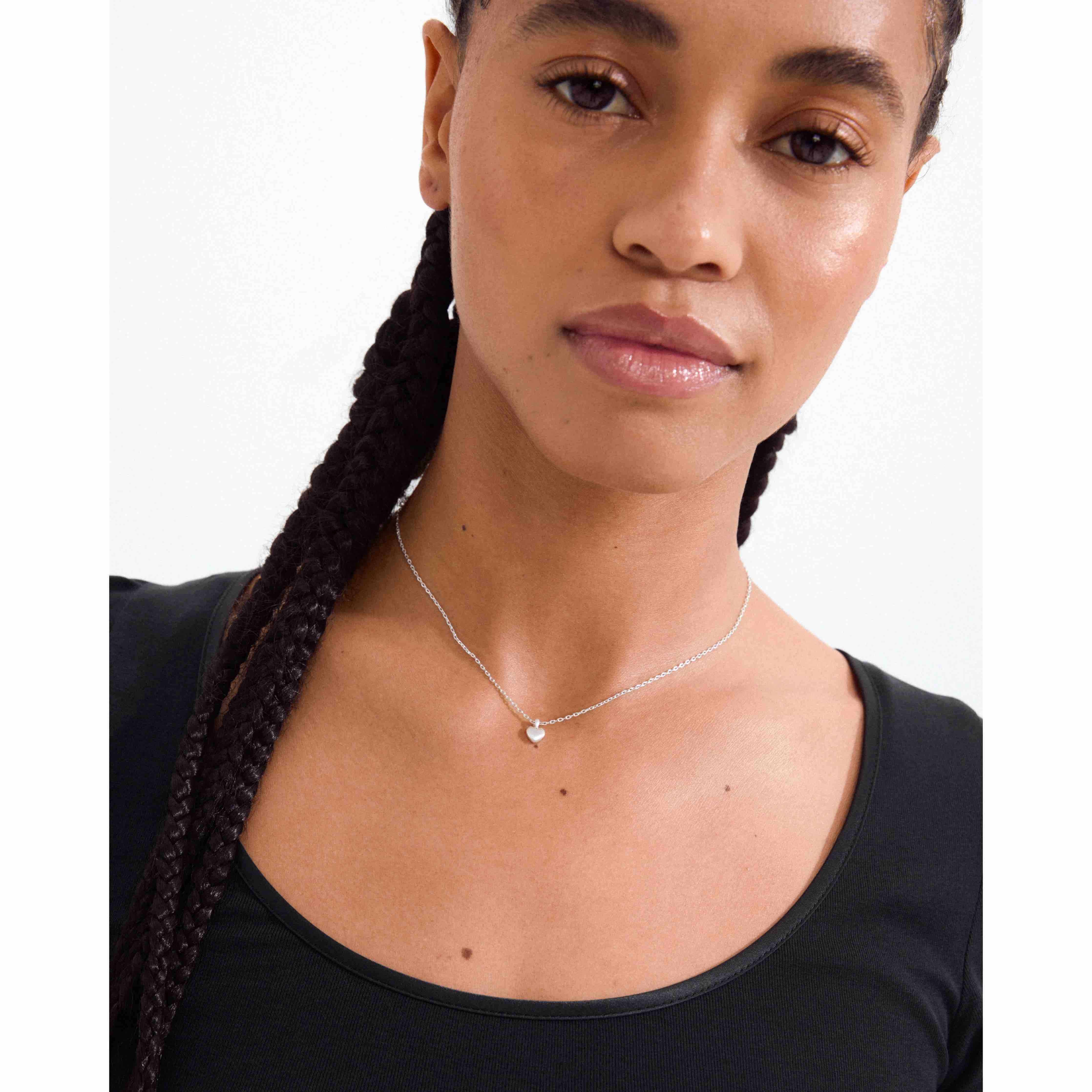 Sophia Tiny Heart Pendant Necklace - Silver Plated