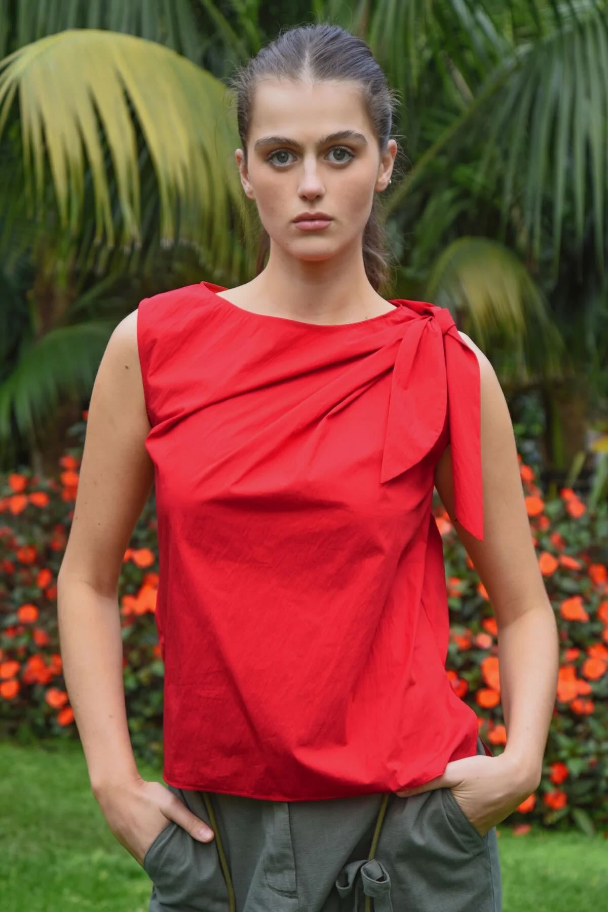 Top Knot Top - Red