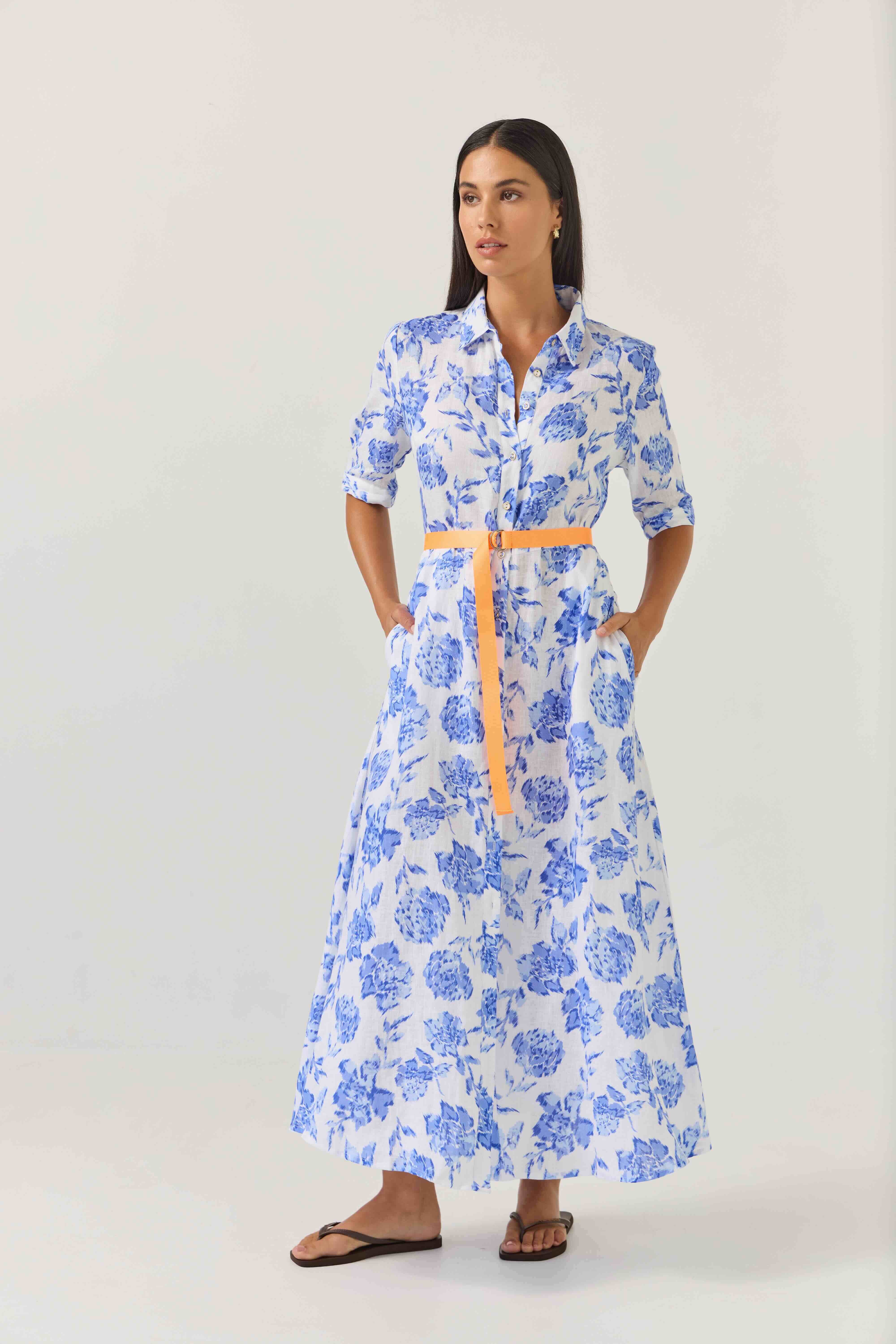 Nicola Dress - Blue Rose