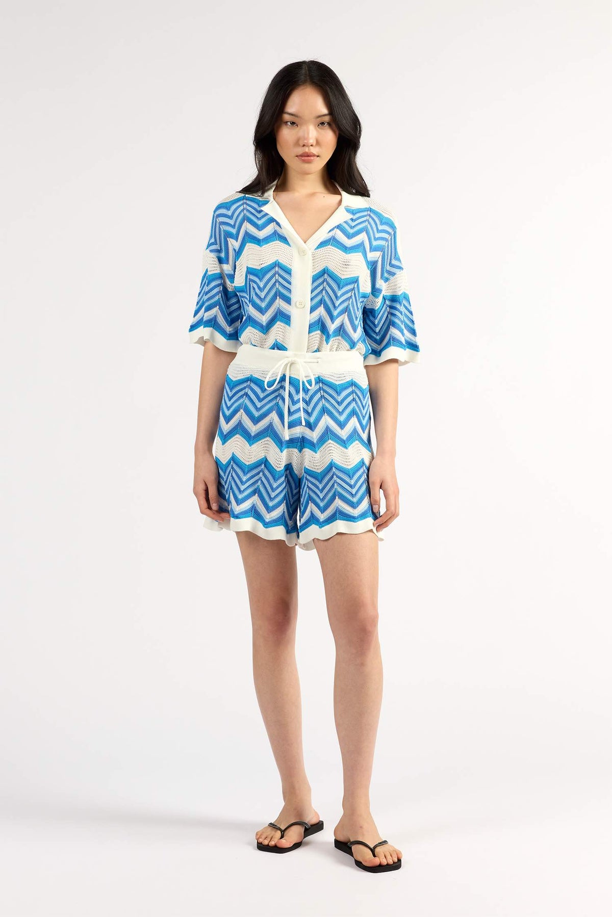 Revere Top - Blue Chevron