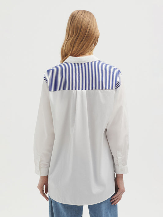 Poplin Shirt - Blue Stripe