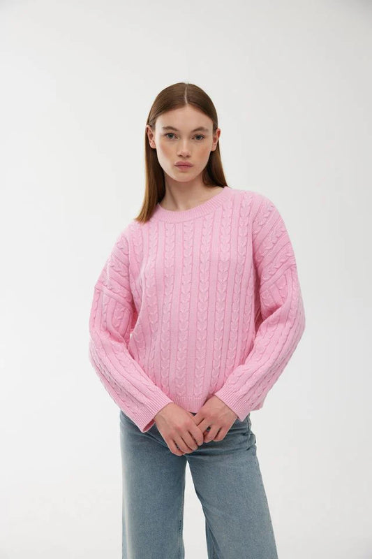 Willa Cable Knit - Rose