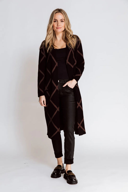 Zhrill Ally Black Longline Cardigan