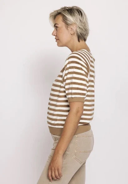 Inge T-Shirt - Beige Stripe