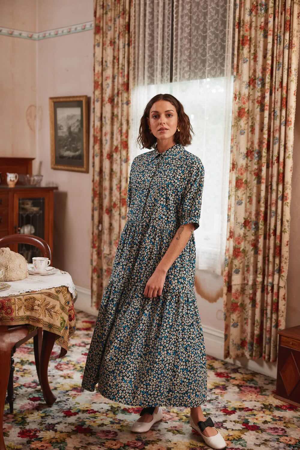 Luna Dress - Blue Moon Garden