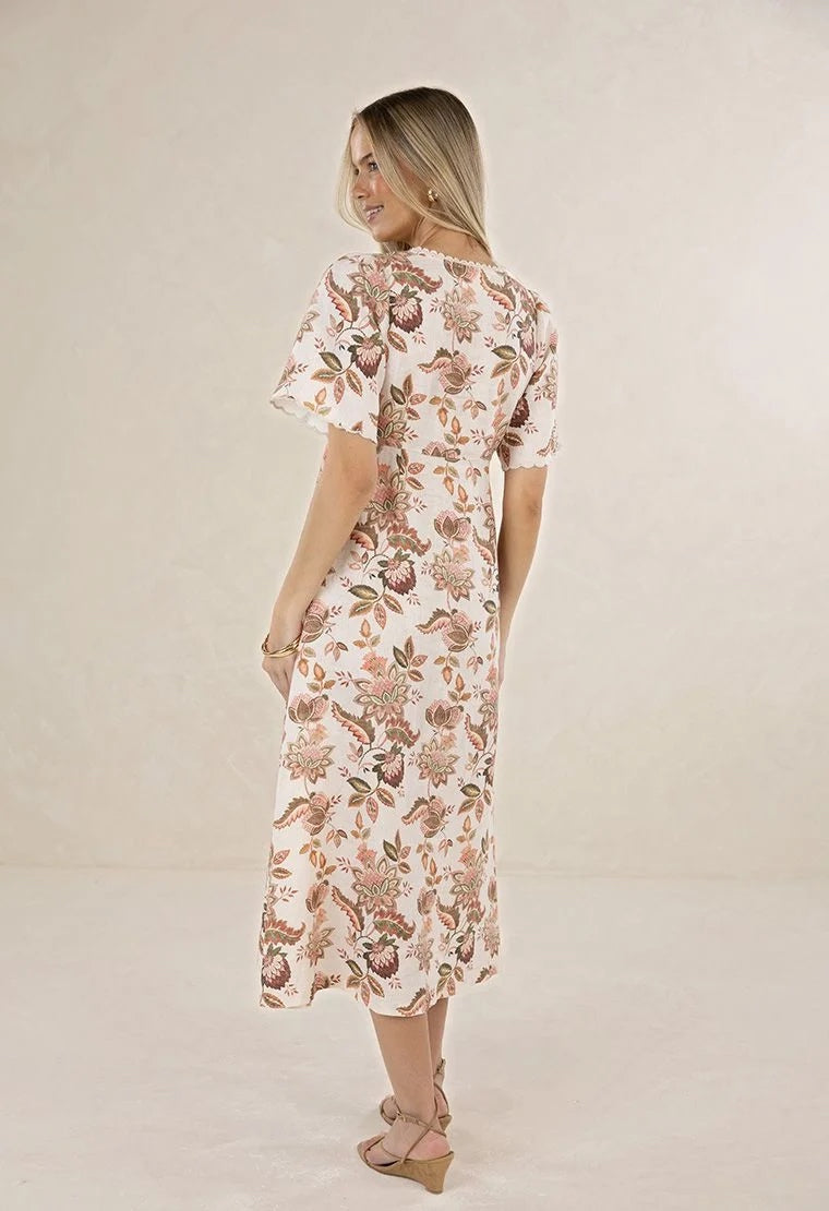 Boh/Rose Midi Dress - Bohem Print