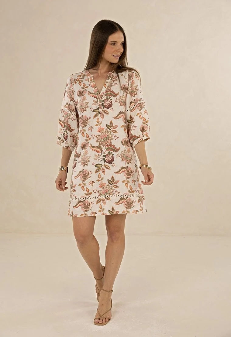 Boh/Rose Shift Dress - Bohem Print