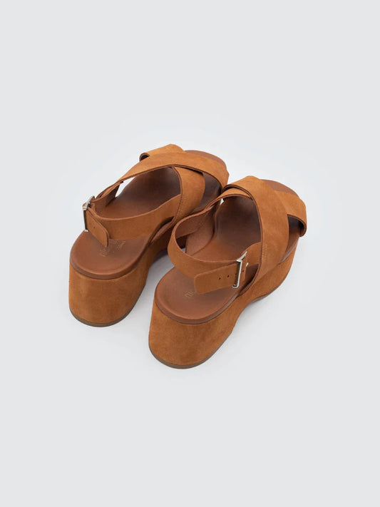 Nice Things Leather Platform Sandal - Cinnamon