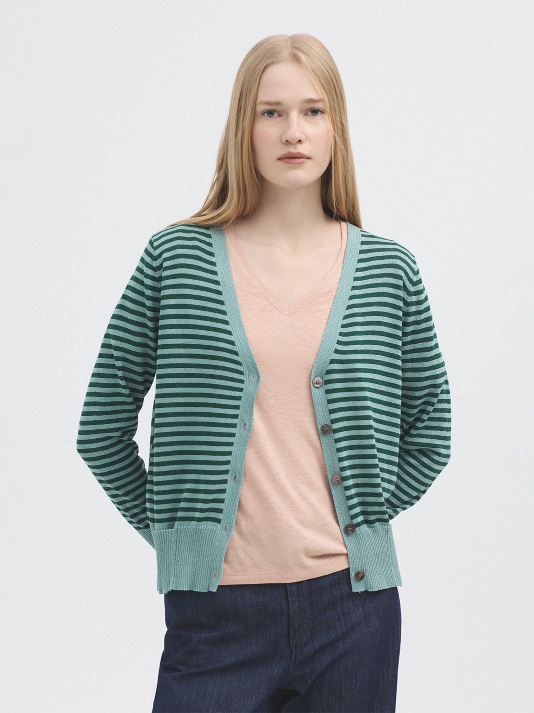 Striped Viscose Cardigan