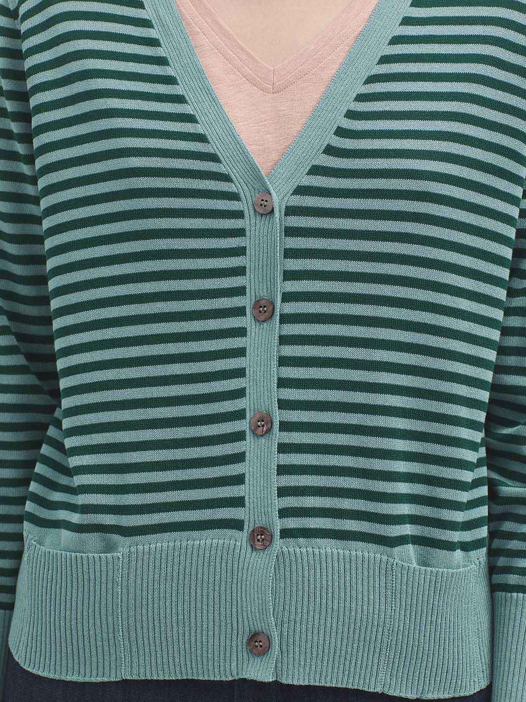 Striped Viscose Cardigan