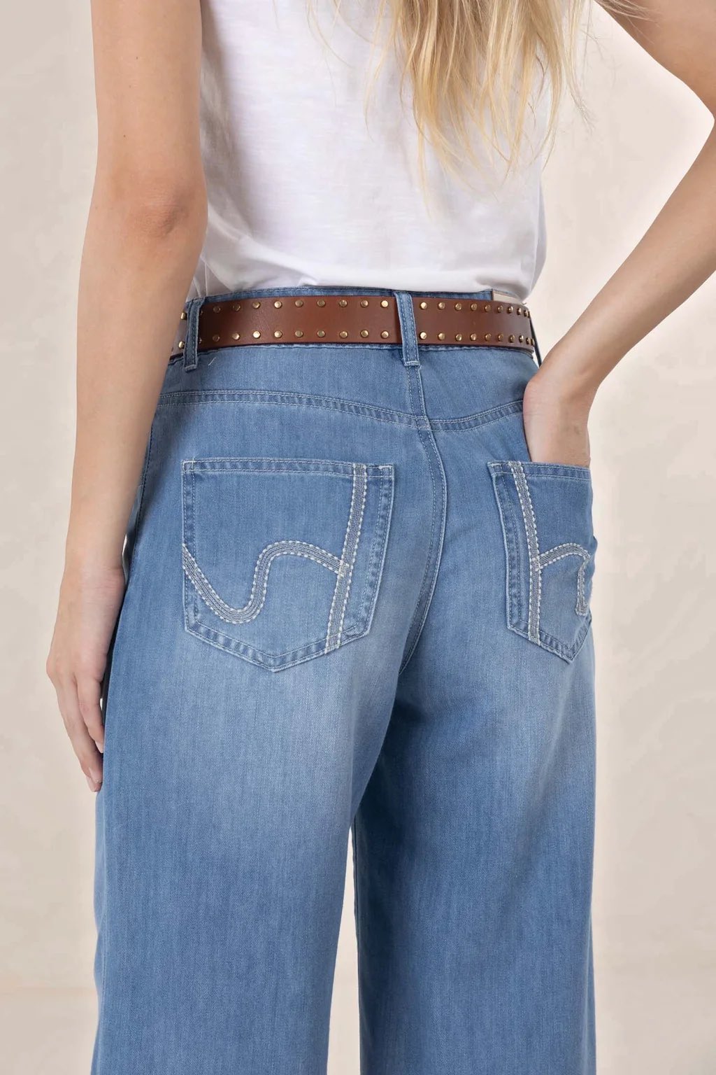 Studded Belt - Cognac