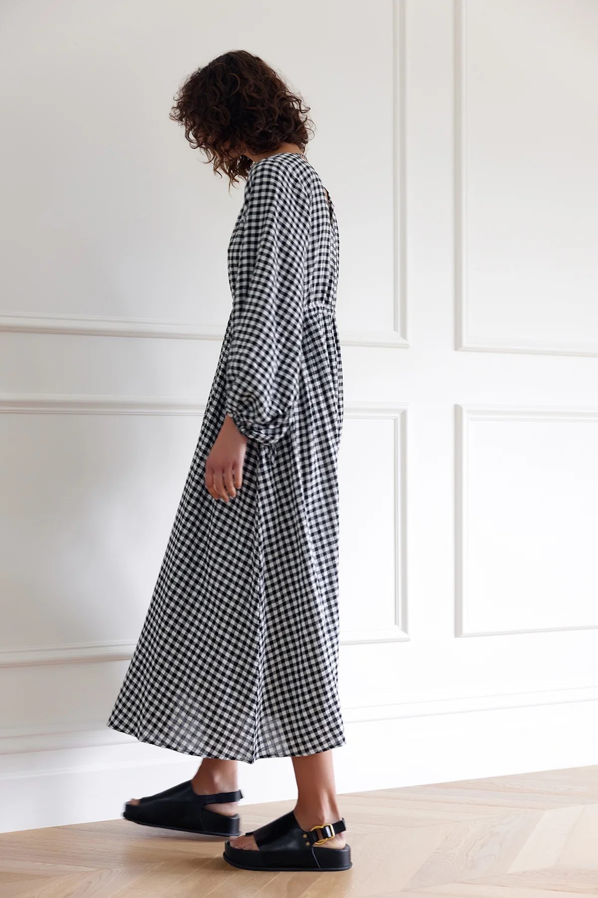 Bowie Dress - Black and Ivory Gingham