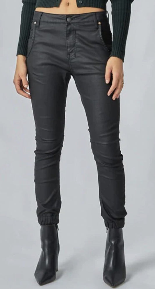 Dricoper Coated Cuffed Jean - Coated Black