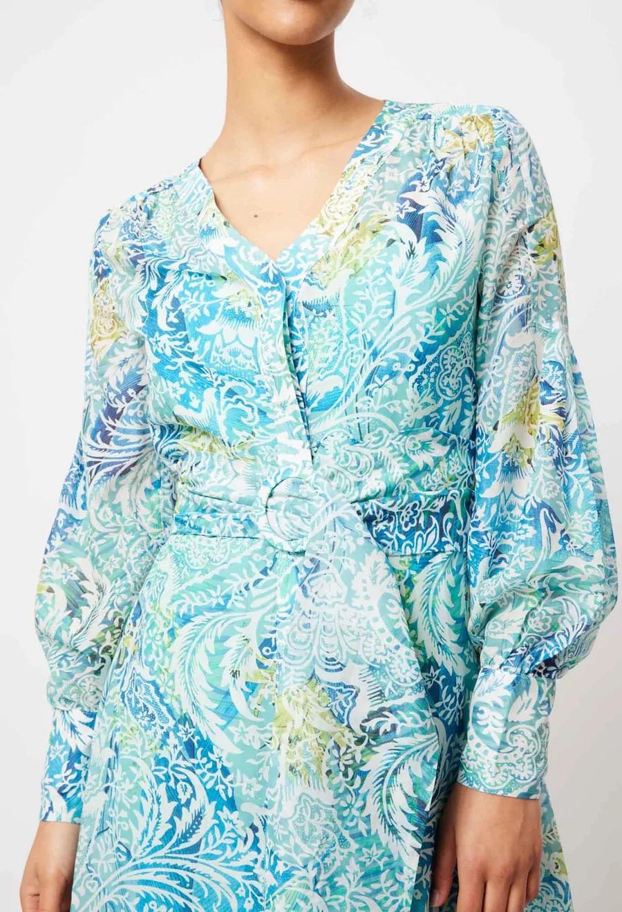 Elysian Volume Sleeve Cotton/Silk Coat Dress