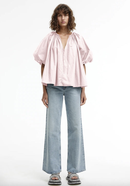 Margot Top - Blush Gingham