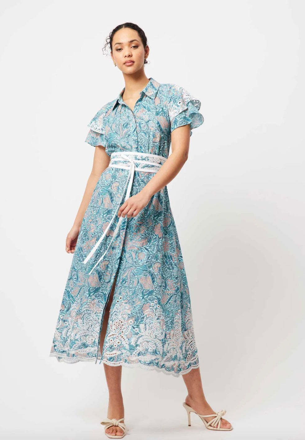 Margot Cotton Maxi Dress in Marina Flower