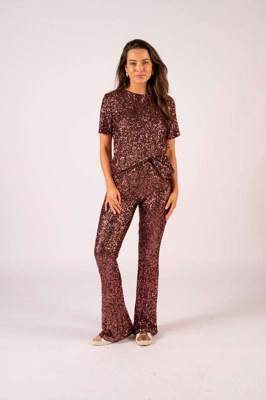 Lucielle Sequin tee - Rose Gold