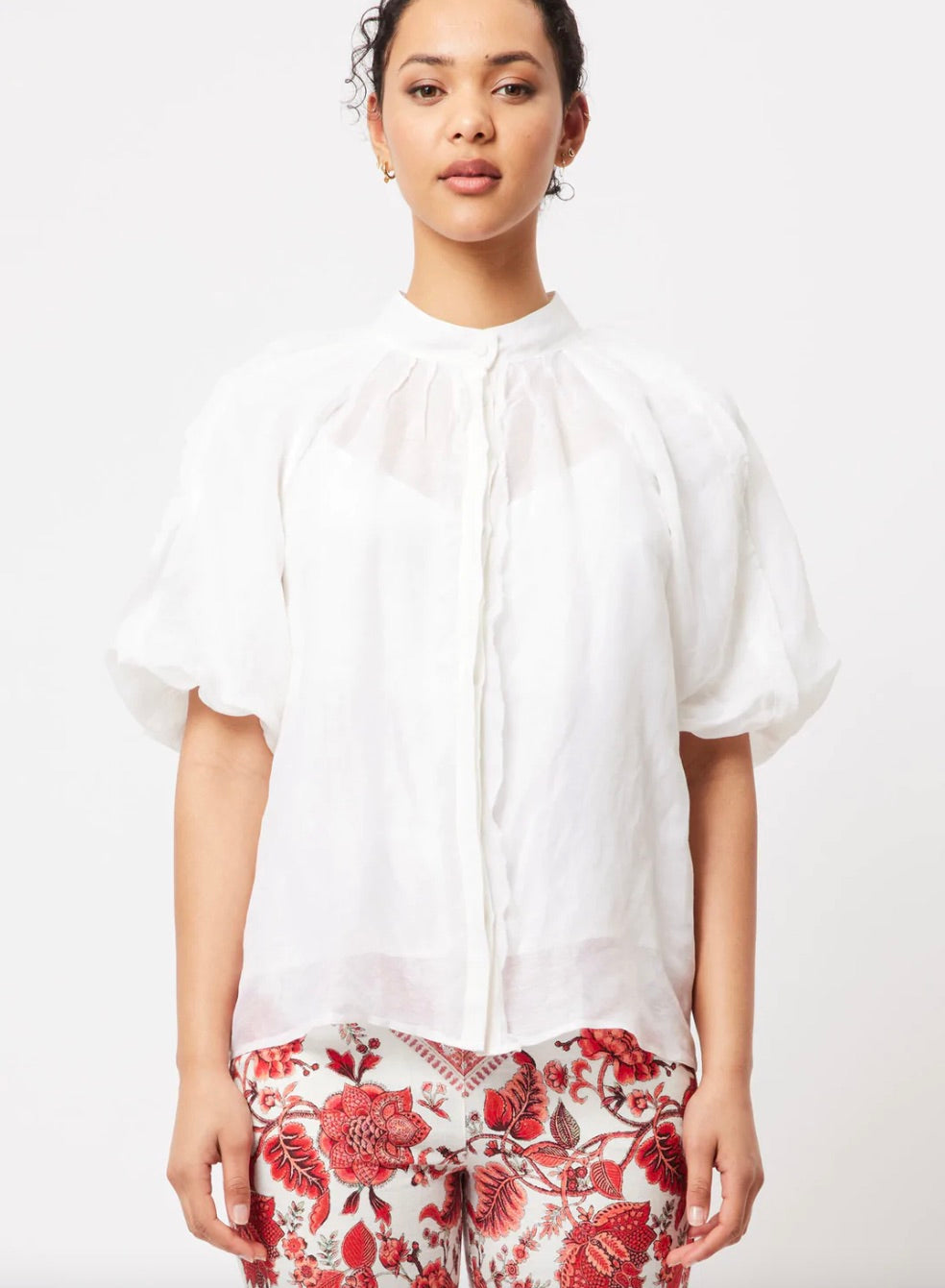 Occitan Linen/Silk Shirt in White