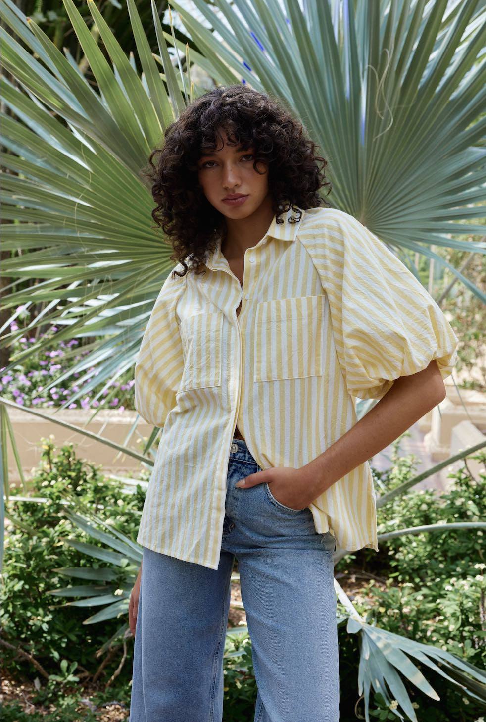Zoya Shirt - Lemon Stripe